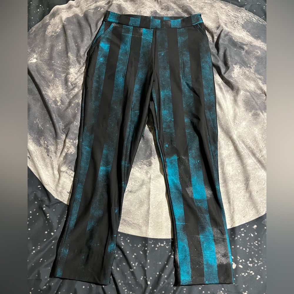 Blackmilk Decayed Stripes Blue Cuffed Pants